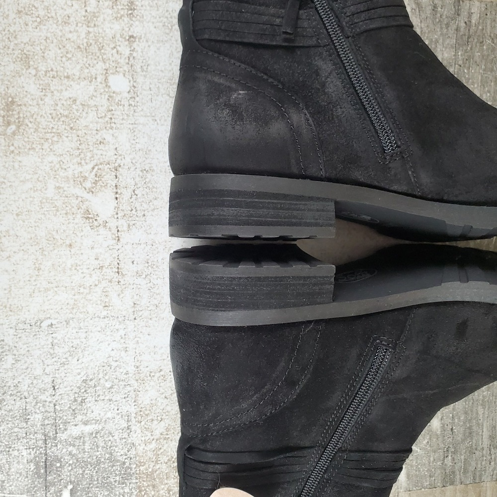 Sofft Blake Womens Booties Sz 9 M Black Suede Waterproof Side Zip Ankle Boots - Picture 6 of 12